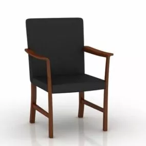 Traditional Wood Arm Chair 3d model
