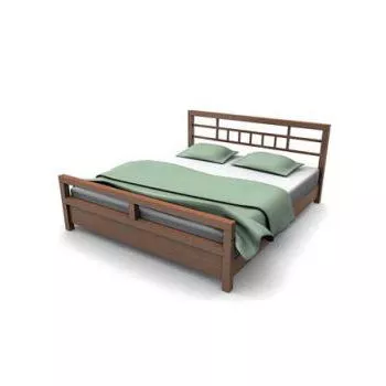 Traditional Wood Platform Bed 3d model Traditional Wood Platform Bed 3d model