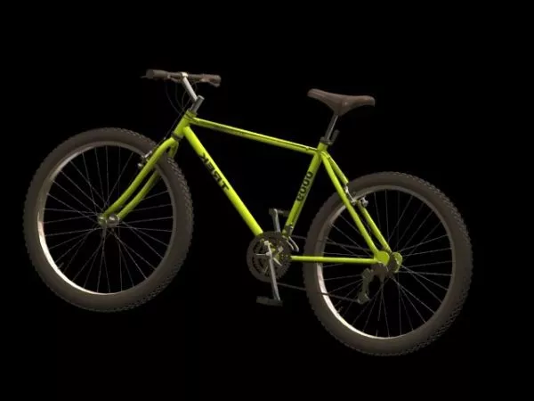 Mountain Bicycle Blue Painted 3d model