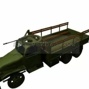 Trucks With Heavy Machine Guns 3d model