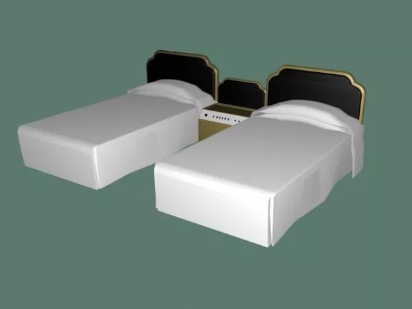 Common Nightstand With Two Drawers 3d model