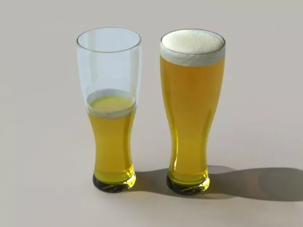 Two Glasses Of Beer 3d model Two Glasses Of Beer 3d model