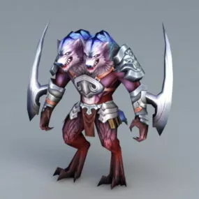 Two Head Wolf Warrior 3d model