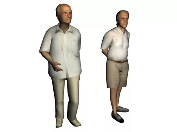 Character Two Older Men Stand Together 3d model Character Two Older Men Stand Together 3d model