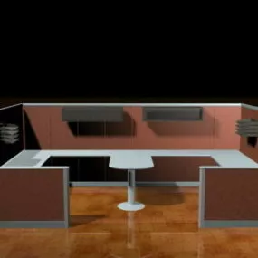 Two Person Cubicle Partition 3d model