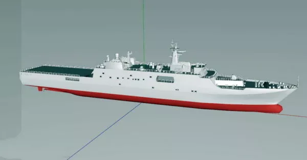 Military Frigate Warship 3d model
