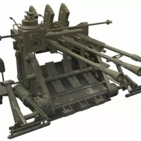 Type 96 Anti-aircraft Gun 3d model