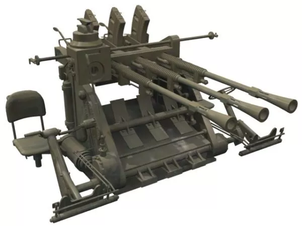 Type 96 Anti-aircraft Gun 3d model Type 96 Anti-aircraft Gun 3d model