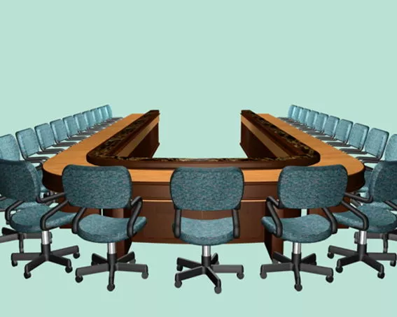 U Shaped Conference Room Furniture Set 3d model U Shaped Conference Room Furniture Set 3d model