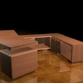 U Shaped Executive Desk 3d model