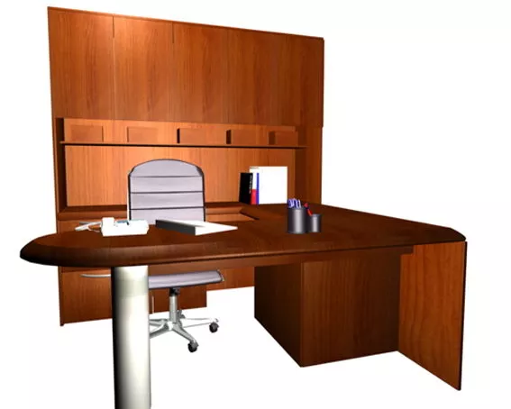 U Shaped Executive Desk Sets 3d model U Shaped Executive Desk Sets 3d model
