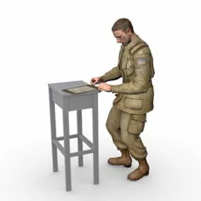 Us Ww2 American Soldier 3d model