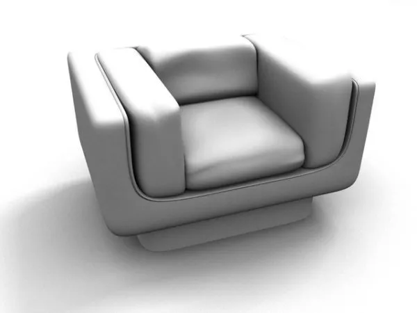 Upholstered Backless Armchair 3d model Upholstered Backless Armchair 3d model
