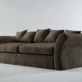 Upholstered Loveseat And Pillow 3d model