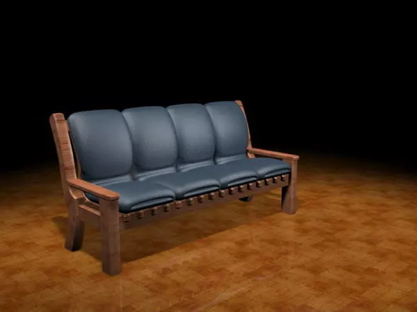 Upholstered Settee Furniture 3d model Upholstered Settee Furniture 3d model