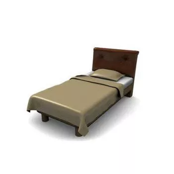 Upholstered Twin Bed 3d model Upholstered Twin Bed 3d model