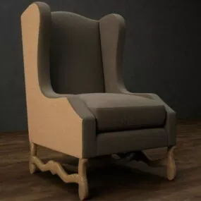 Upholstered Wingback Chair 3d model