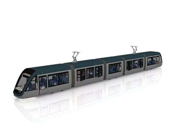 Steam Train With Railway 3d model