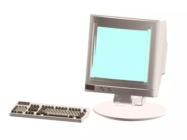 Used Monitor And Keyboard 3d model Used Monitor And Keyboard 3d model