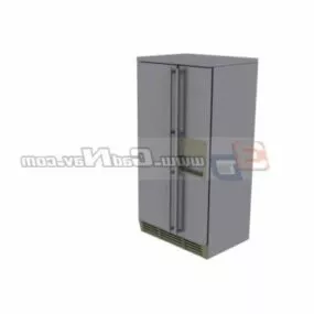 Vertical Stainless Steel Refrigerator 3d model