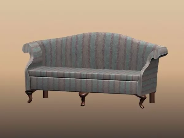 Vintage French Settee 3d model Vintage French Settee 3d model