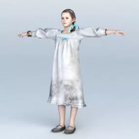 Vintage Teenage Girl 3d model