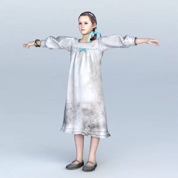 Beautiful Christmas Girl 3d model