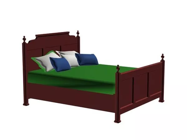 Vintage Antique Wood Bed 3d model Vintage Antique Wood Bed 3d model