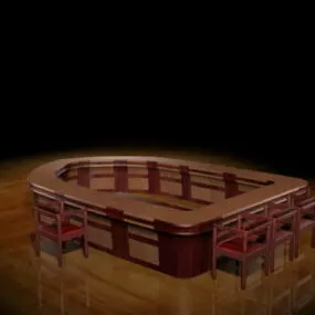 Vintage Bar Counter And Chairs 3d model