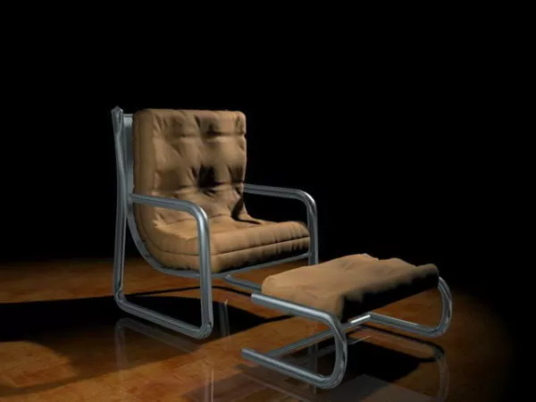 Vintage Chair With Ottoman 3d model Vintage Chair With Ottoman 3d model