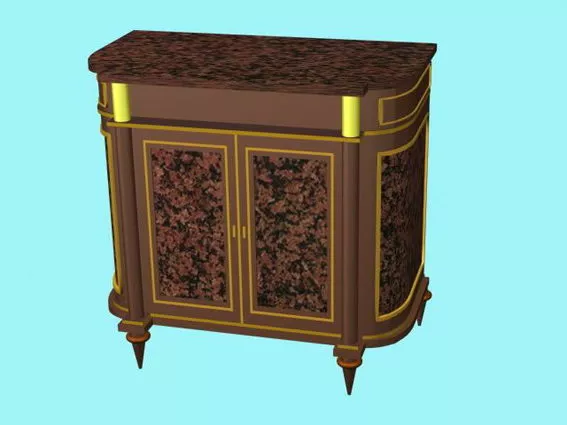 Vintage Console Cabinet 3d model Vintage Console Cabinet 3d model