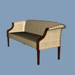 Vintage Fabric Settee 3d model