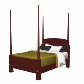 Vintage Four Poster Bed 3d model