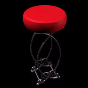 Vintage Metal Bar Stool 3d model