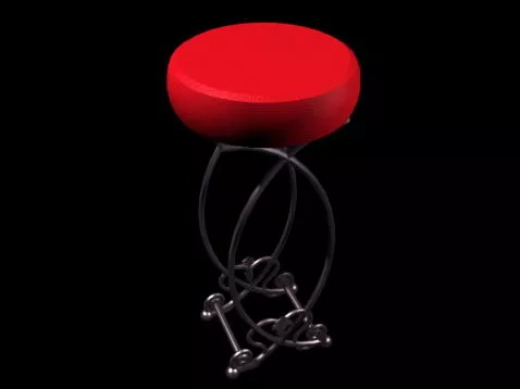 Vintage Metal Bar Stool 3d model Vintage Metal Bar Stool 3d model