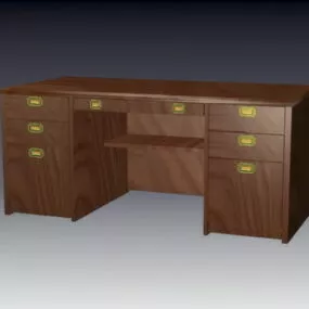 Vintage Office Table 3d model