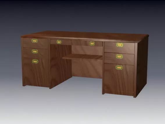 Vintage Office Table 3d model Vintage Office Table 3d model