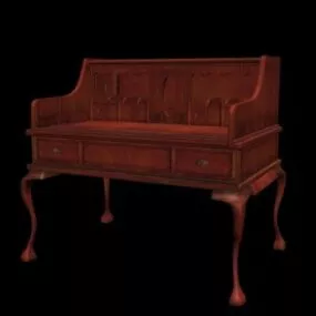 Vintage Secretary Desk 3d model