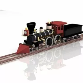 Vintage Steam Engines Train 3d model