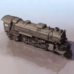 Vintage Steam Locomotive 3d model