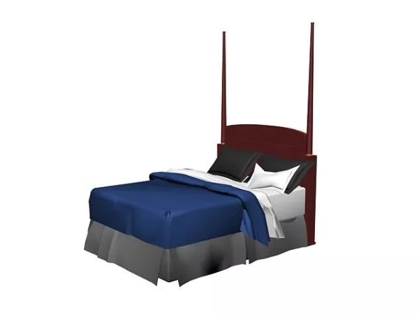 Vintage Wood Bed 3d model Vintage Wood Bed 3d model