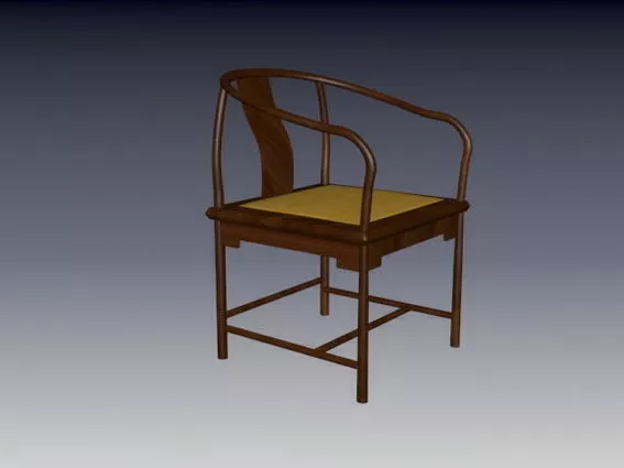 Vintage Wood Tub Chair 3d model Vintage Wood Tub Chair 3d model