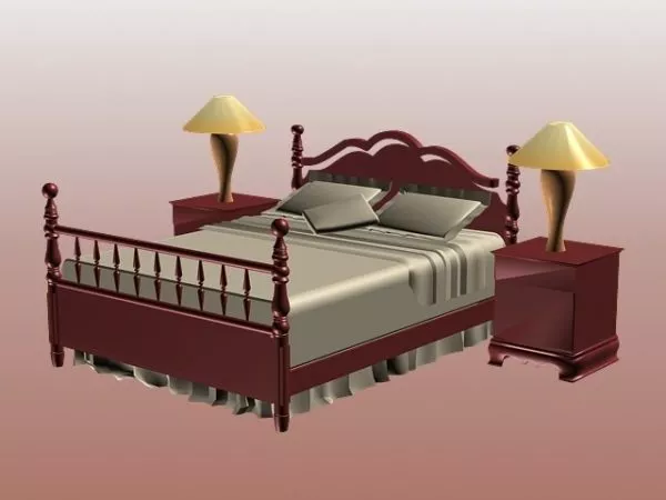 Simple Nightstand Wooden Mdf 3d model