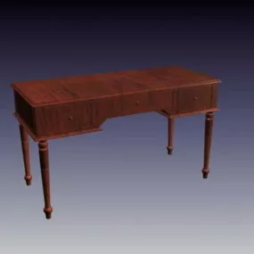 Vintage Wooden Desk 3d model