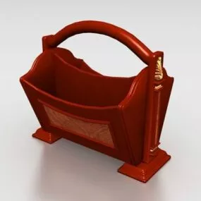 Vintage Wooden Desktop Organizer 3d model