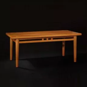 Vintage Wooden Dining Table 3d model