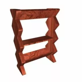 Vintage Wooden Shoe Rack 3d model