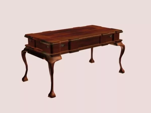 Vintage Writing Desk 3d model Vintage Writing Desk 3d model