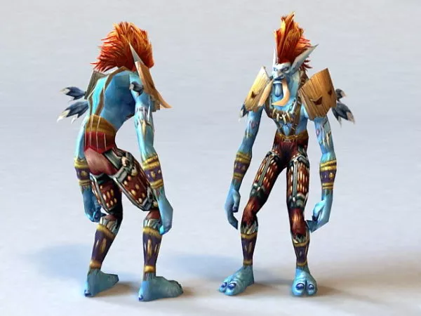 Warrior Girl With Wings 3d model