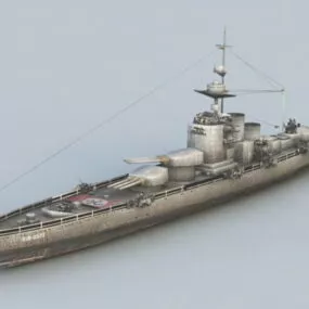 Ww2 German Battleship 3d model
